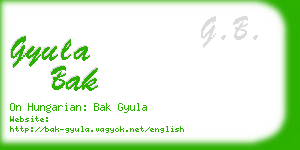 gyula bak business card